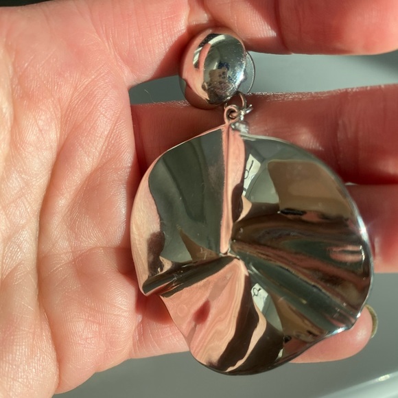 80’s cool statement silver earrings - Picture 8 of 9